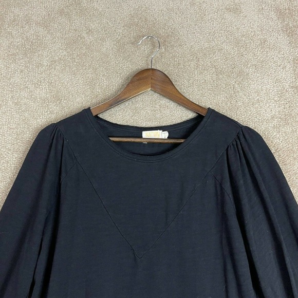 Nation LTD Elisa Dress Womens Size Small Black Puff Sleeve Easy Fit Stretch - Picture 4 of 10